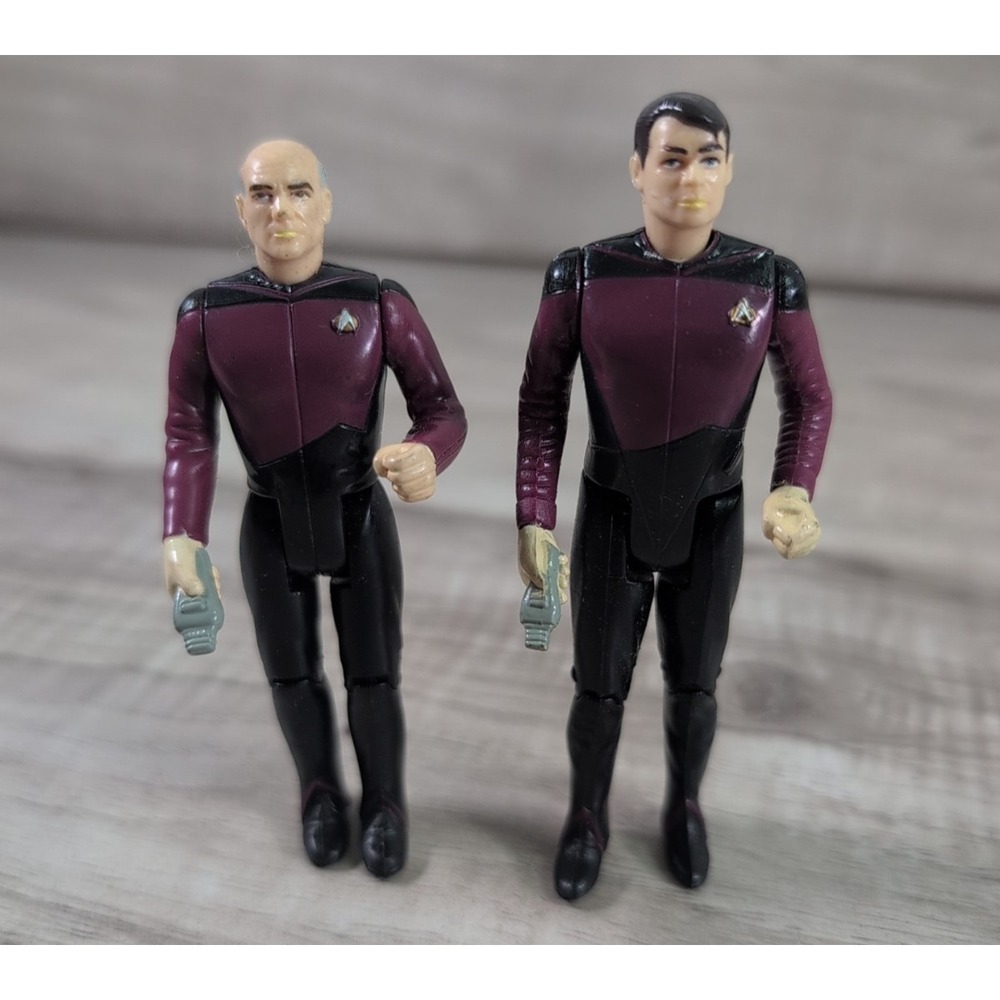Star Trek Next Generation 1988  Galoob Captain Picard & William Riker Figures